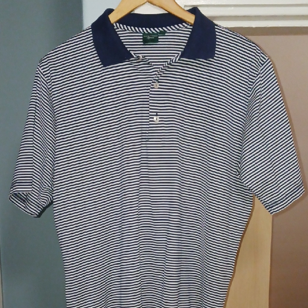 Navy Striped Men's Polo Shirt